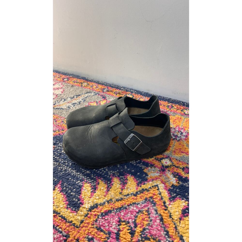 Birkenstock Boston Black Oiled Leather Clogs Shoes Women's EU 38 US 7 7.5 - Picture 4 of 8